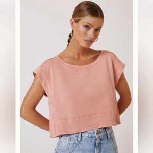 ✦ Anthropologie ✦ Pilcro Cut Off Sweater Top in Peach ✦ Size S ✦